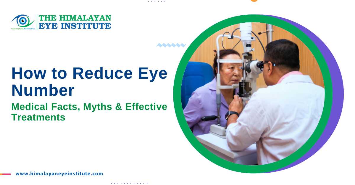 Eye doctor examining patient to explain how to reduce eye number with medical facts, myths, and effective myopia treatments